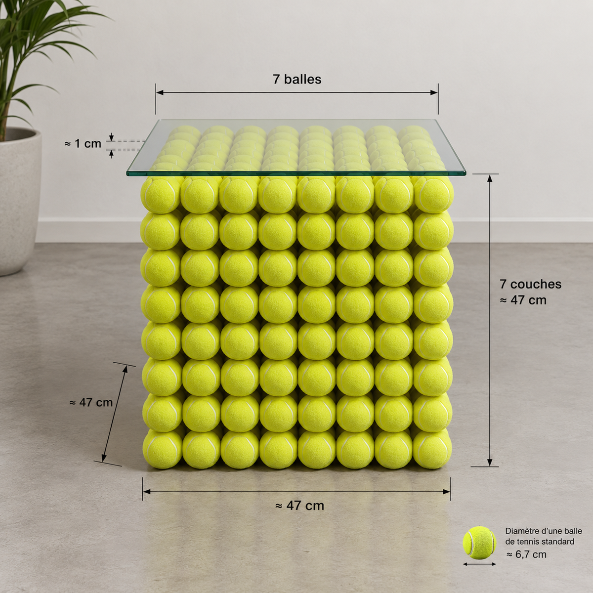 Designer Tennis Ball Coffee Table – Unique Statement Side Table