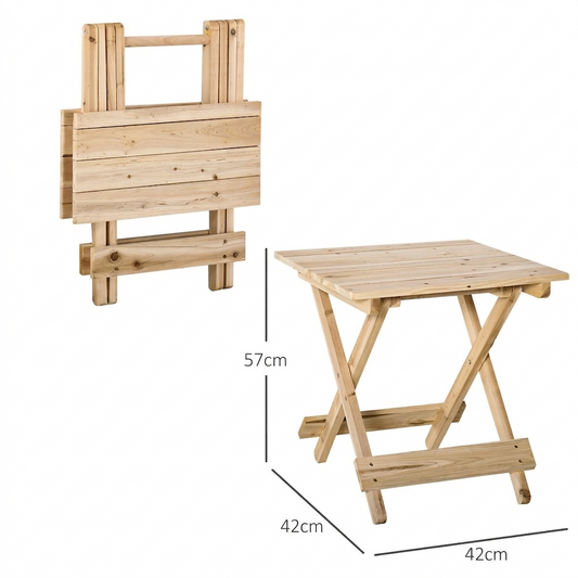 Premium Foldable Wooden Side Table – Portable Folding End Table for Balcony, Garden, Camping & Living Room