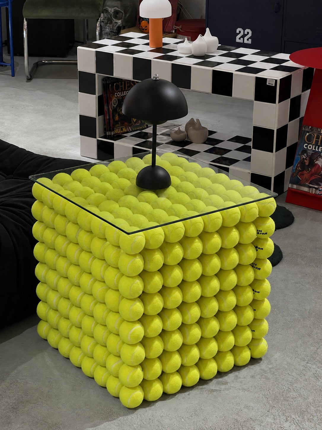 Designer Tennis Ball Coffee Table – Unique Statement Side Table