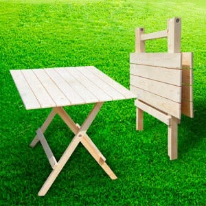 Premium Foldable Wooden Side Table – Portable Folding End Table for Balcony, Garden, Camping & Living Room