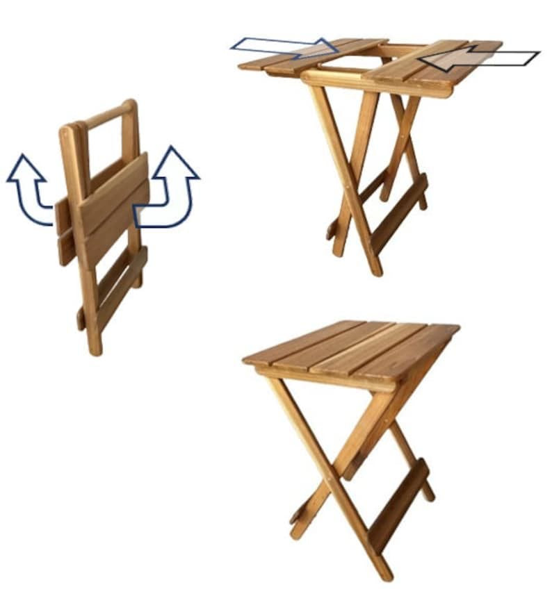Premium Foldable Wooden Side Table – Portable Folding End Table for Balcony, Garden, Camping & Living Room